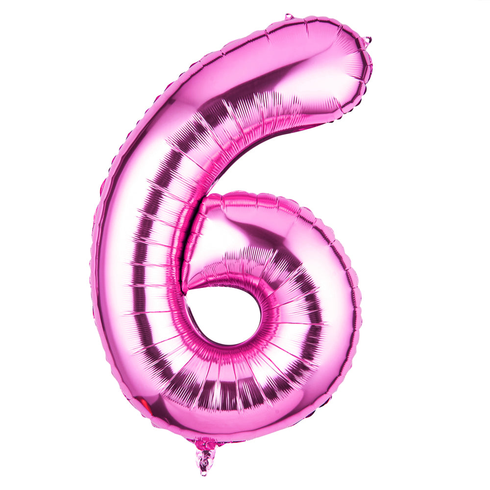 Balloonify Pink Mylar Number 6 Balloon - 40" - 1 count box