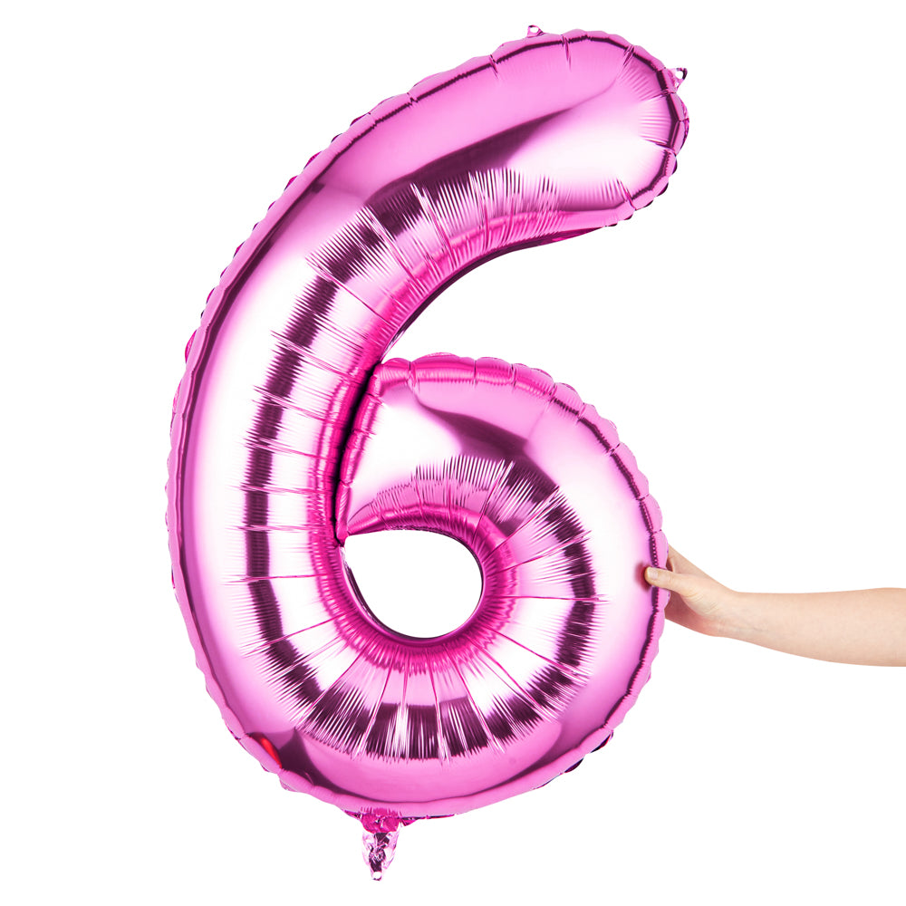 Balloonify Pink Mylar Number 6 Balloon - 40" - 1 count box