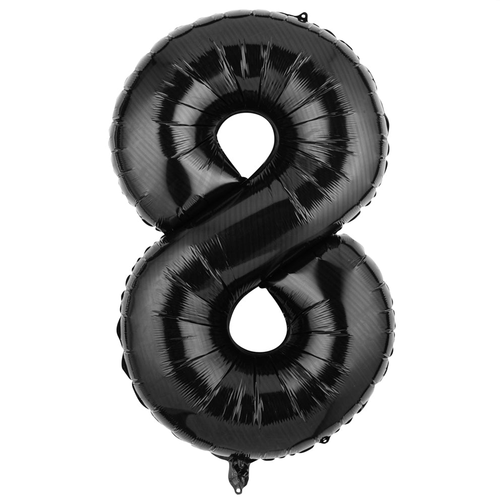 Balloonify Black Mylar Number 8 Balloon - 40" - 1 count box