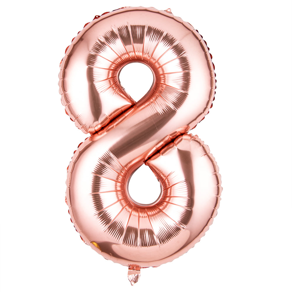 Balloonify Rose Gold Mylar Number 8 Balloon - 40" - 1 count box