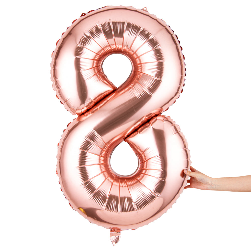 Balloonify Rose Gold Mylar Number 8 Balloon - 40" - 1 count box