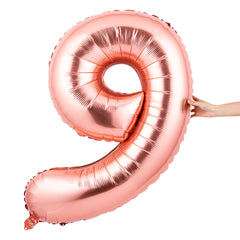 Balloonify Rose Gold Mylar Number 9 Balloon - 40