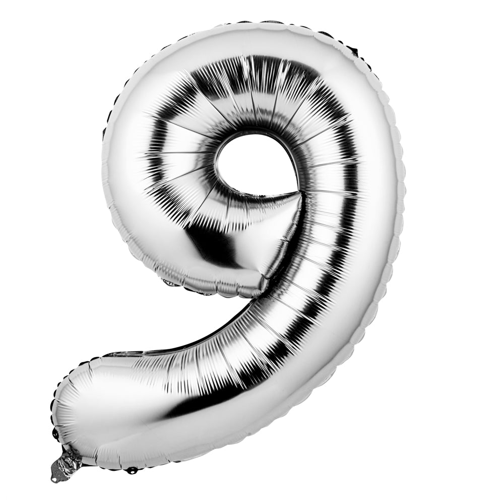 Balloonify Silver Mylar Number 9 Balloon - 40" - 1 count box