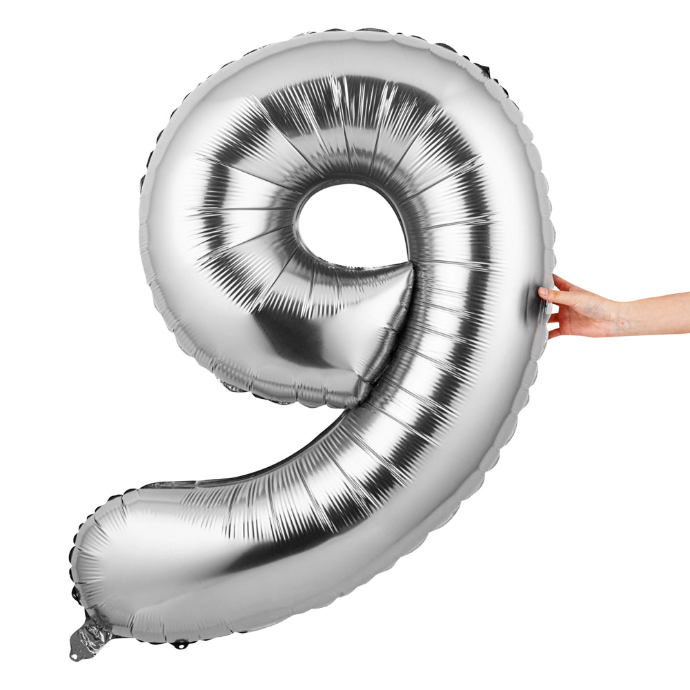 Balloonify Silver Mylar Number 9 Balloon - 40" - 1 count box