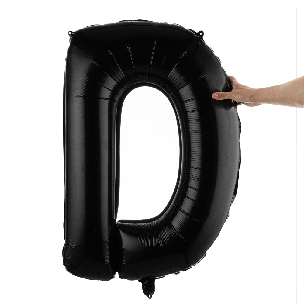 Balloonify Black Mylar Letter D Balloon - 40" - 1 count box