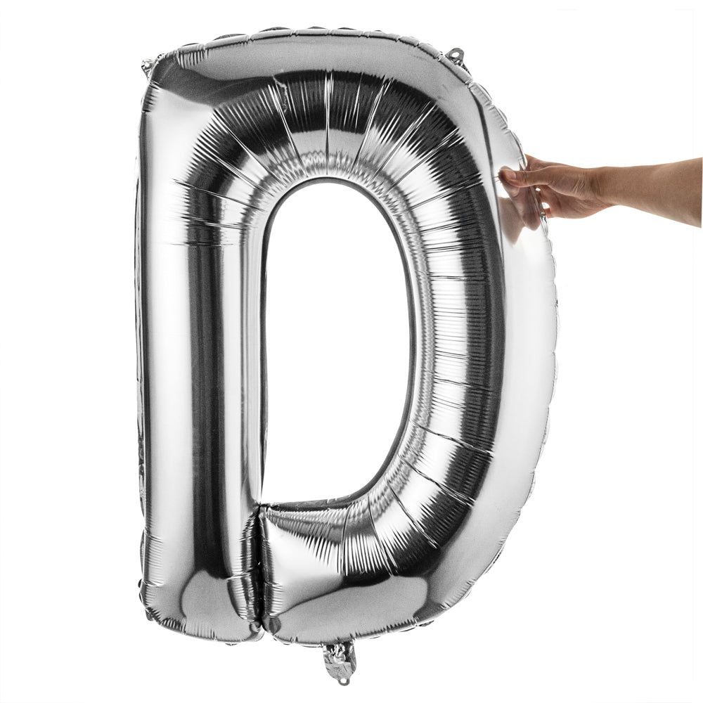 Balloonify Silver Mylar Letter D Balloon - 40" - 1 count box