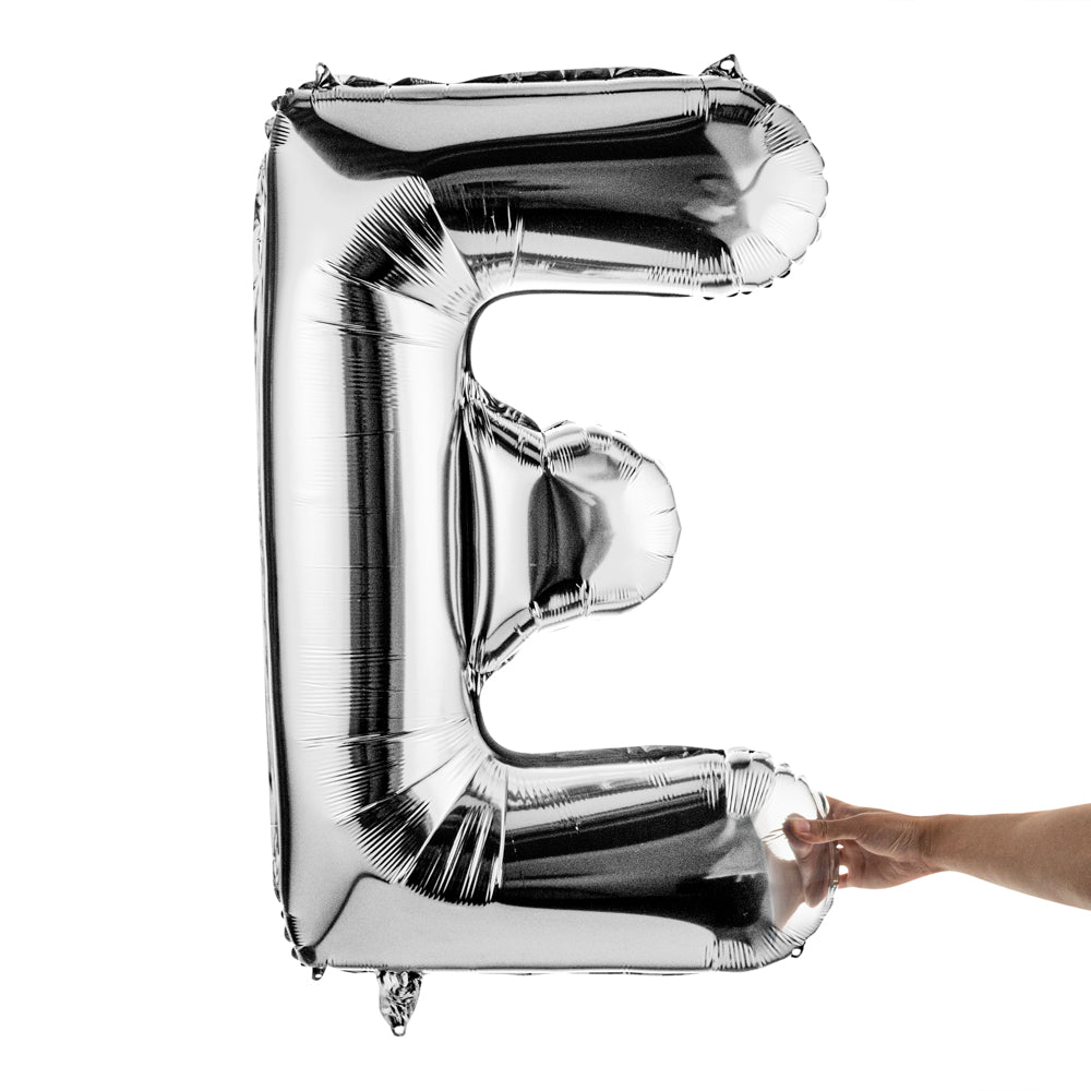 Balloonify Silver Mylar Letter E Balloon - 40" - 1 count box