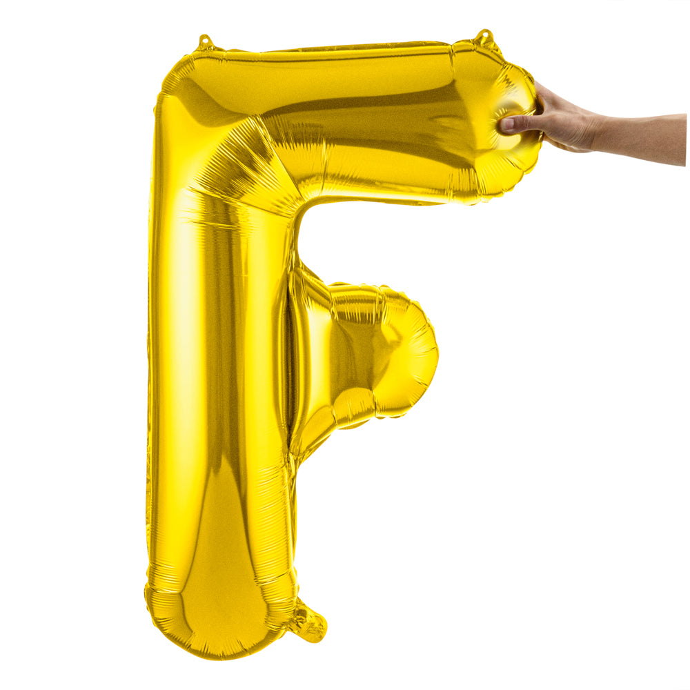 Balloonify Gold Mylar Letter F Balloon - 40" - 1 count box