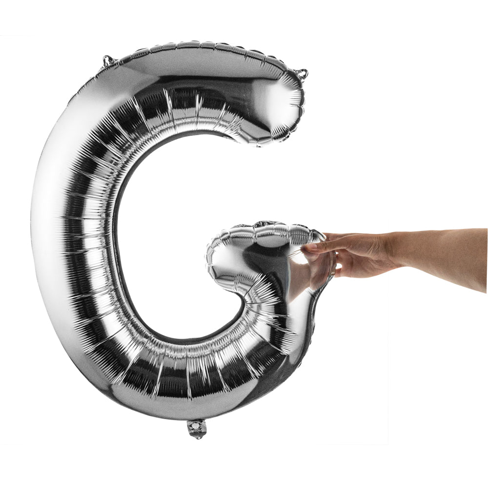 Balloonify Silver Mylar Letter G Balloon - 40" - 1 count box