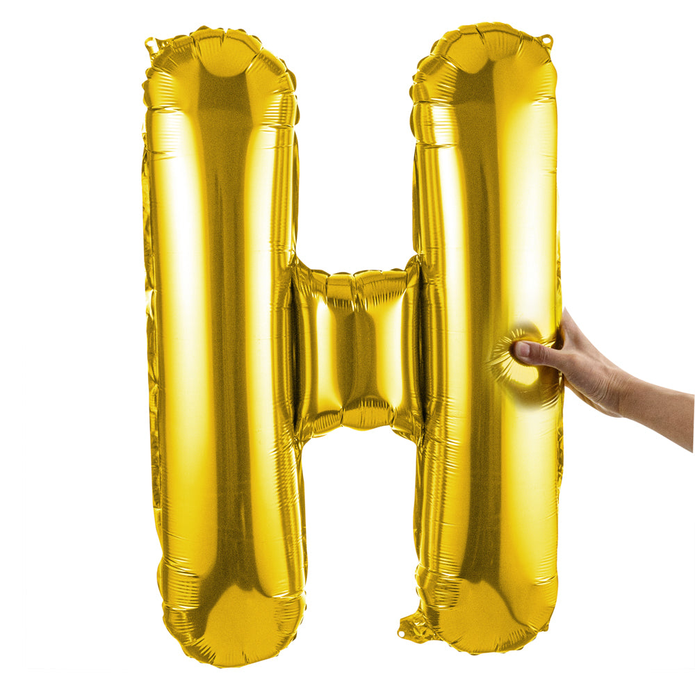 Balloonify Gold Mylar Letter H Balloon - 40" - 1 count box