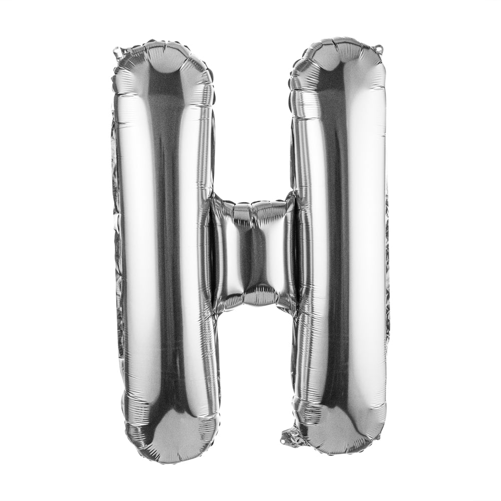 Balloonify Silver Mylar Letter H Balloon - 40" - 1 count box