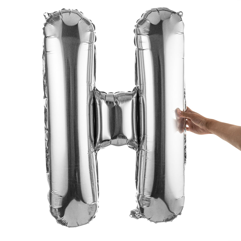 Balloonify Silver Mylar Letter H Balloon - 40" - 1 count box