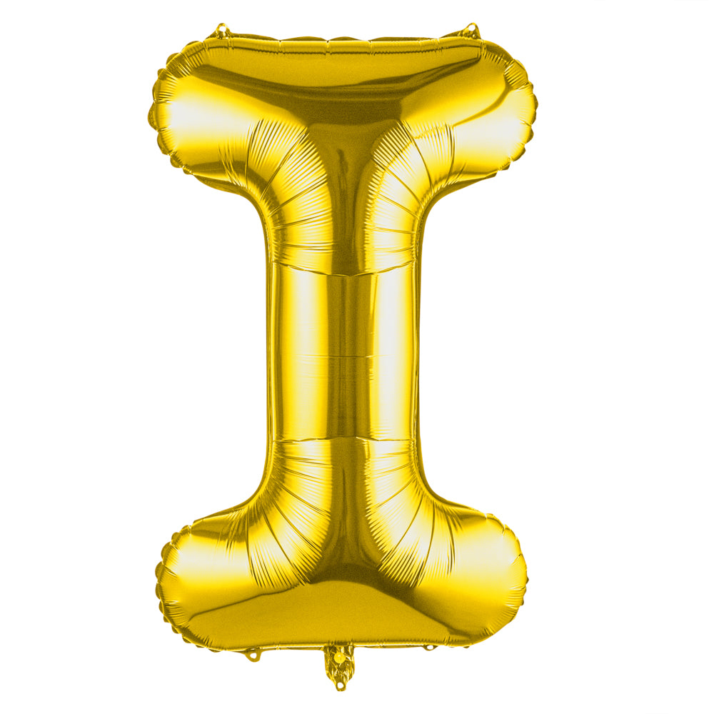 Balloonify Gold Mylar Letter I Balloon - 40" - 1 count box