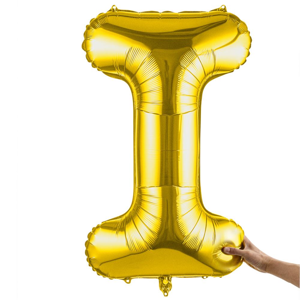 Balloonify Gold Mylar Letter I Balloon - 40" - 1 count box