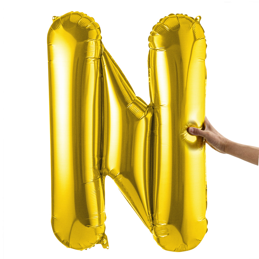 Balloonify Gold Mylar Letter N Balloon - 40" - 1 count box