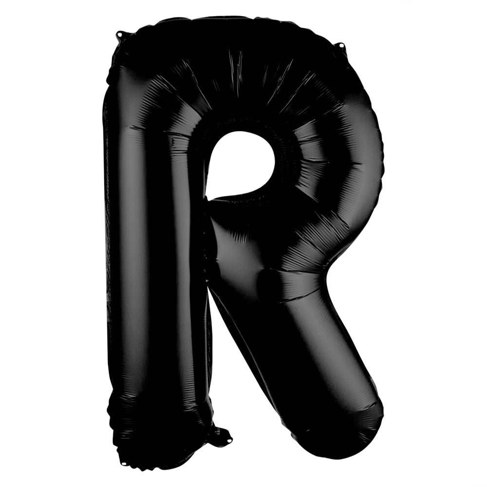 Balloonify Black Mylar Letter R Balloon - 40" - 1 count box