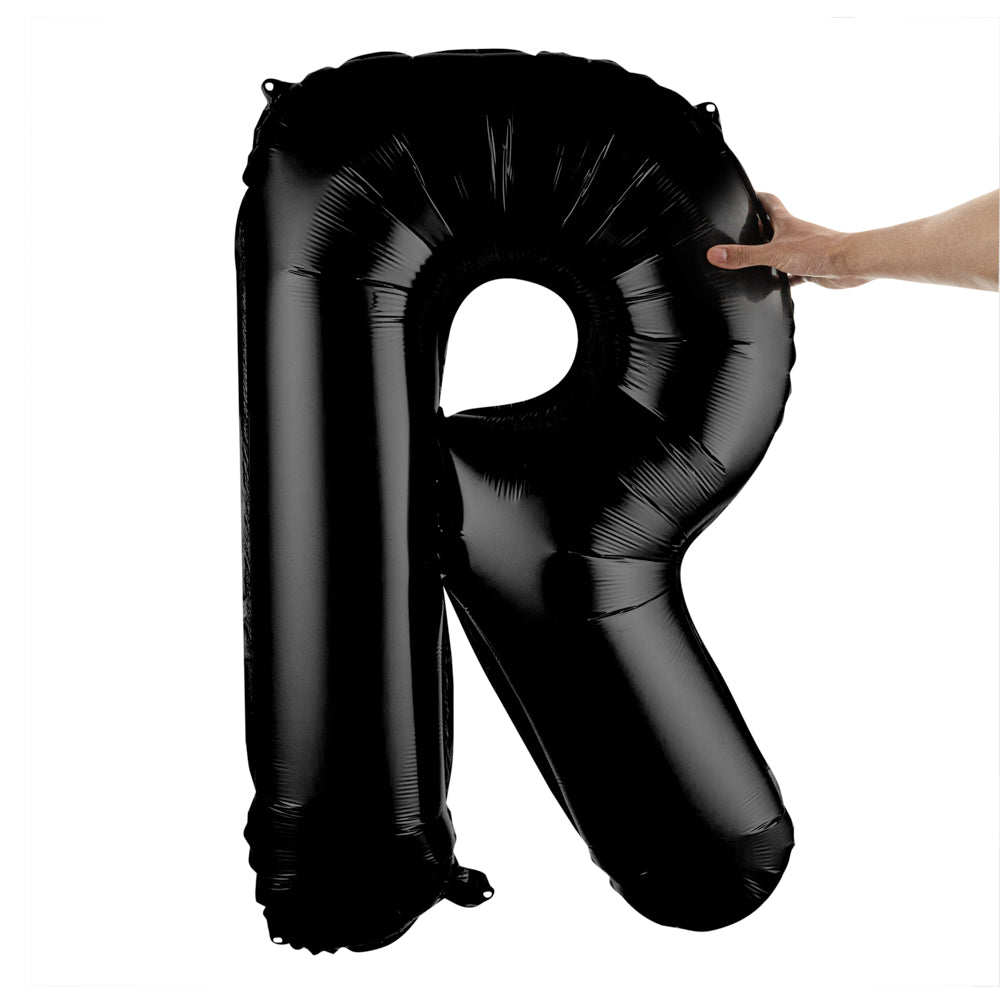 Balloonify Black Mylar Letter R Balloon - 40" - 1 count box