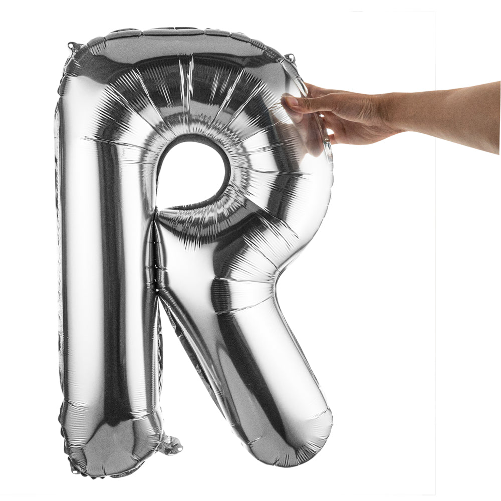 Balloonify Silver Mylar Letter R Balloon - 40" - 1 count box