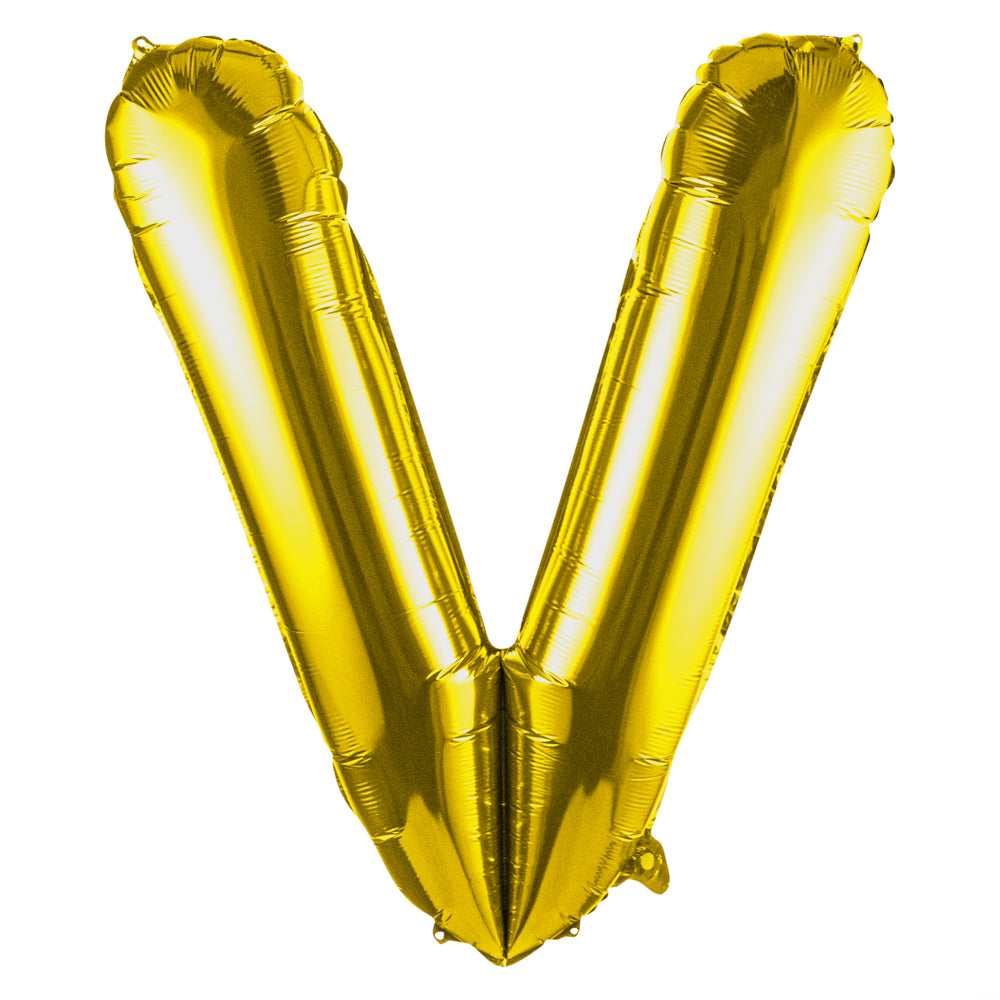 Balloonify Gold Mylar Letter V Balloon - 40" - 1 count box