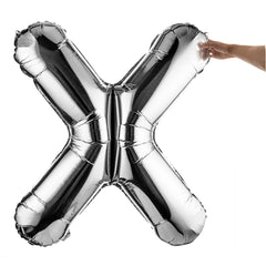 Balloonify Silver Mylar Letter X Balloon - 40