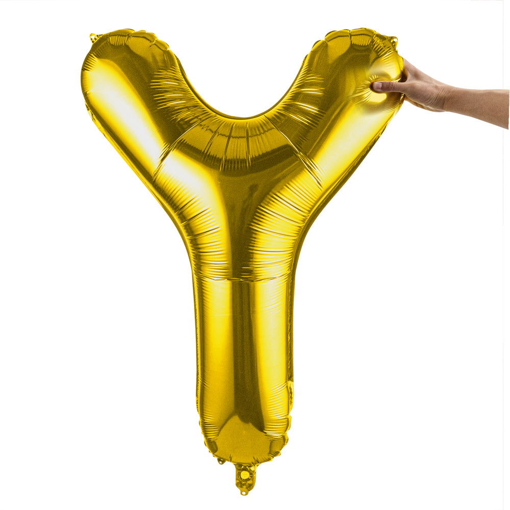 Balloonify Gold Mylar Letter Y Balloon - 40" - 1 count box