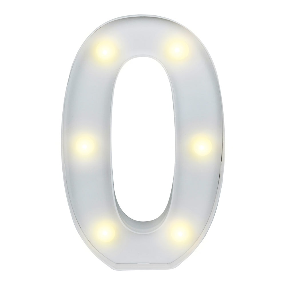 Illumify White LED Marquee Number 0 Sign - 8 3/4" - 1 count box