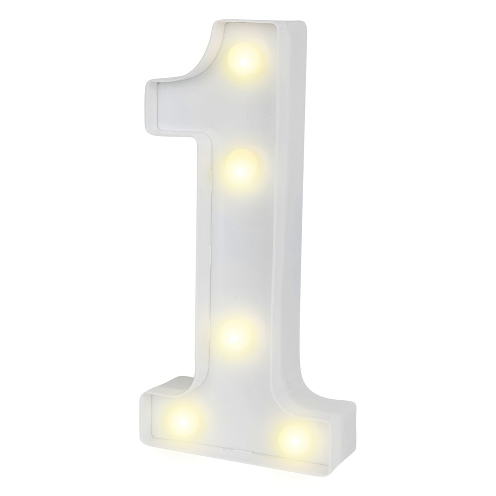 Illumify White LED Marquee Number 1 Sign - 8 3/4" - 1 count box