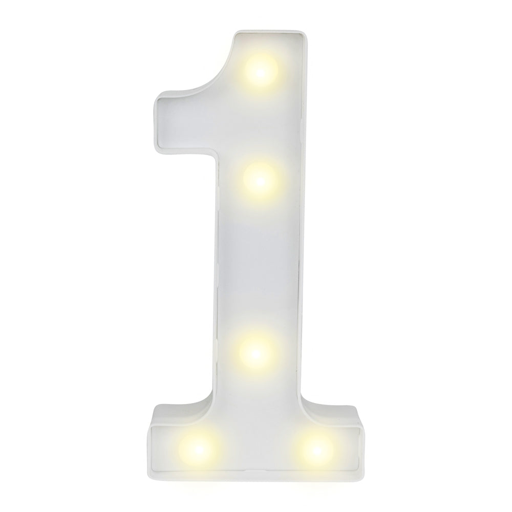 Illumify White LED Marquee Number 1 Sign - 8 3/4" - 1 count box