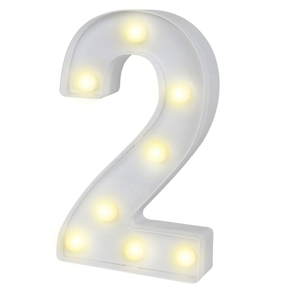 Illumify White LED Marquee Number 2 Sign - 8 3/4" - 1 count box