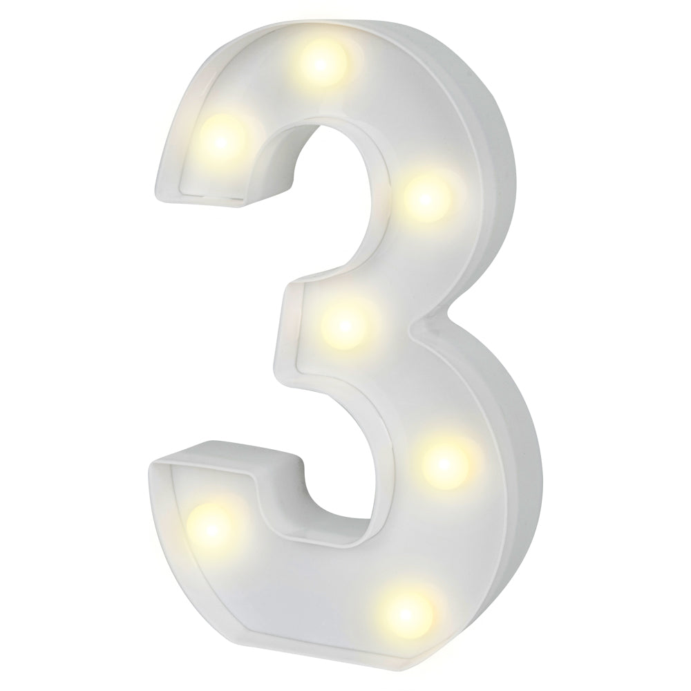 Illumify White LED Marquee Number 3 Sign - 8 3/4" - 1 count box