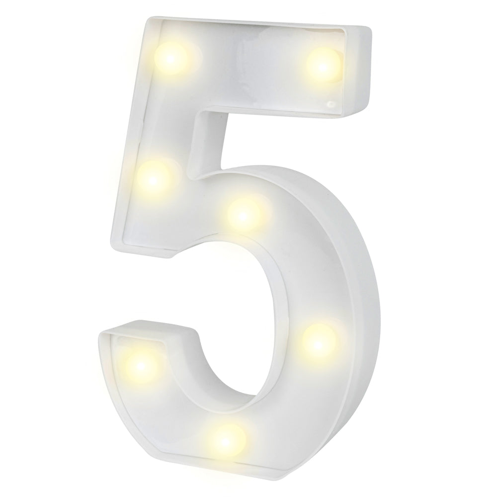 Illumify White LED Marquee Number 5 Sign - 8 3/4" - 1 count box