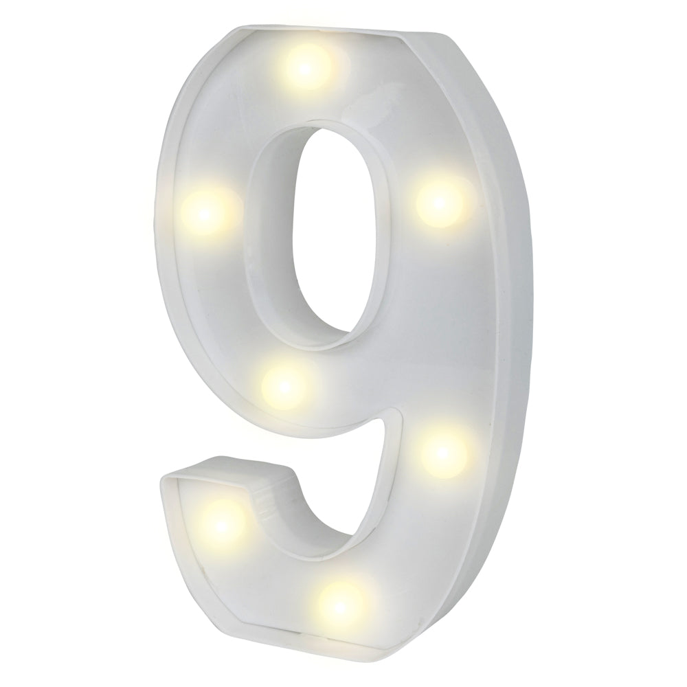 Illumify White LED Marquee Number 9 Sign - 8 3/4" - 1 count box