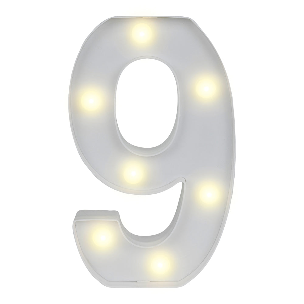 Illumify White LED Marquee Number 9 Sign - 8 3/4" - 1 count box