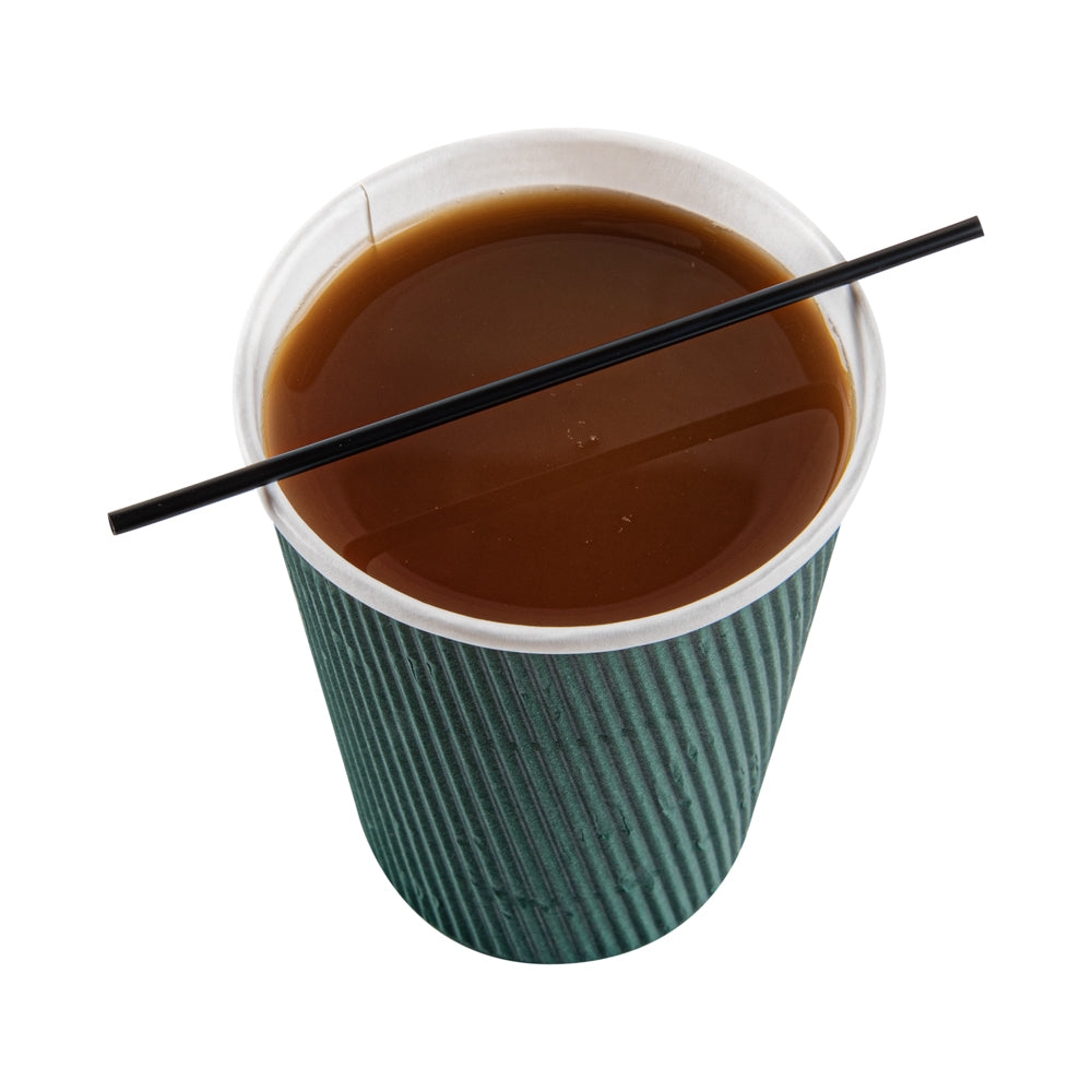 Restpresso Black Plastic Coffee Stirrer / Sip Straw - 5" - 5000 count box