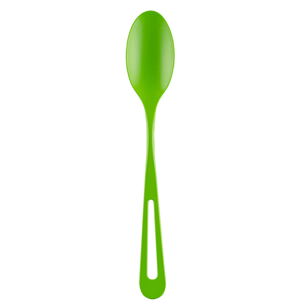 Basic Nature Green CPLA Plastic Spoon - Compostable Wrapper, Heat-Resistant - 7 1/2" - 250 count box