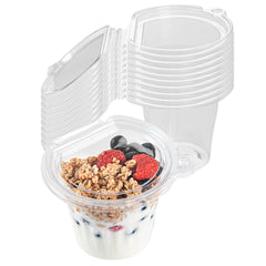 Tamper Tek 11 oz Clear Plastic Parfait Cup - with Lid, Tamper-Evident - 4 1/4