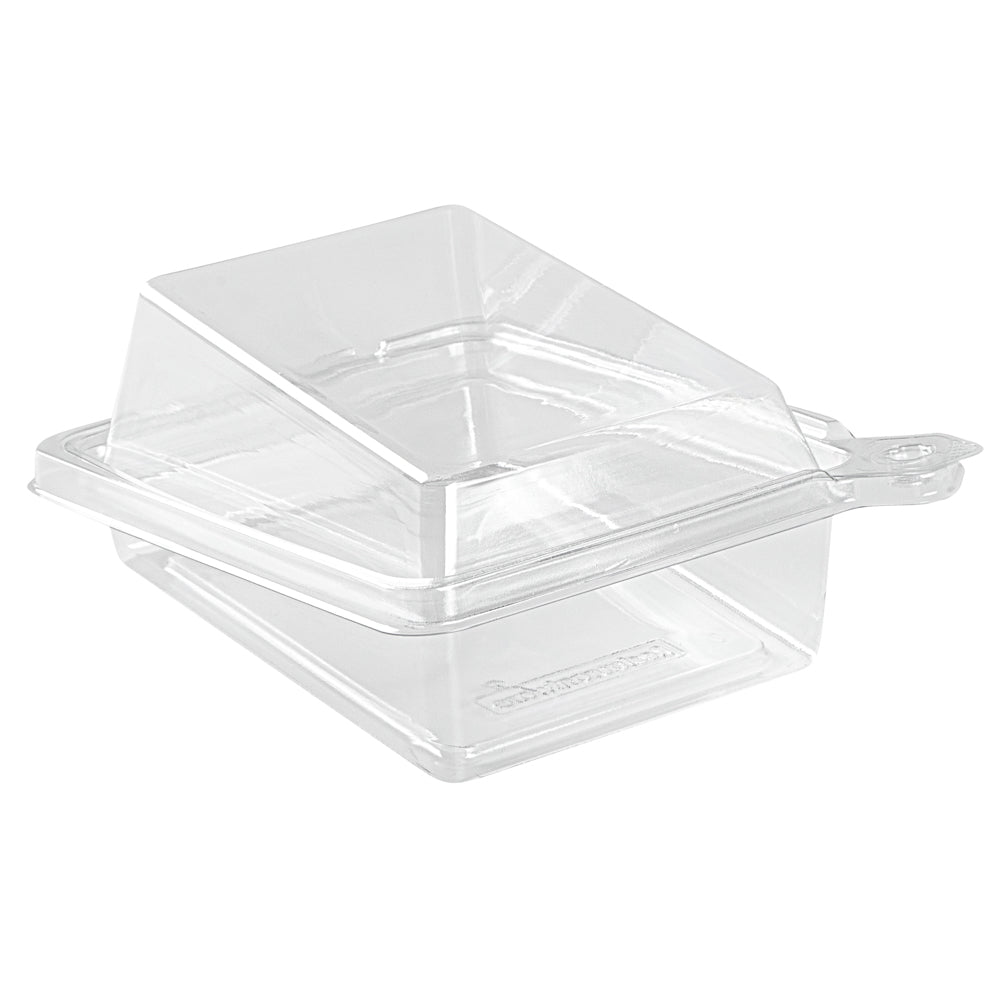 Tamper Tek Rectangle Clear Plastic Sandwich Container - with Lid, Tamper-Evident - 6" x 4 1/2" x 2 1/4" - 100 count box