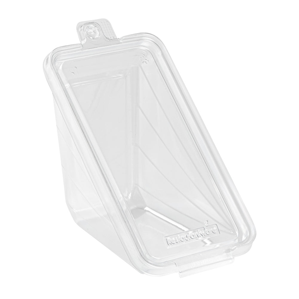 Tamper Tek Triangle Clear Plastic Sandwich Container - with Lid, Tamper-Evident - 7 1/4" x 4" x 3 1/2" - 100 count box