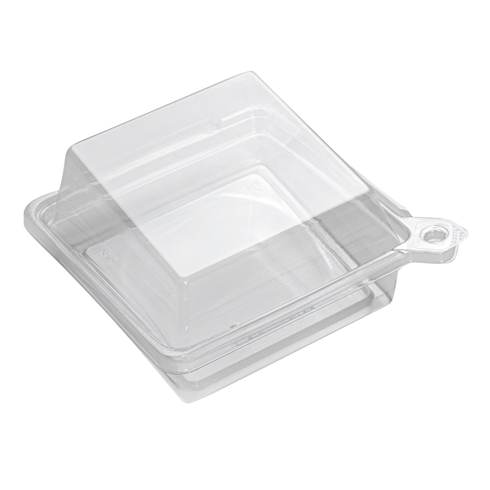 Tamper Tek Square Clear Plastic Sandwich Container - with Lid, Tamper-Evident - 5 3/4" x 5 1/2" x 2 1/2" - 100 count box