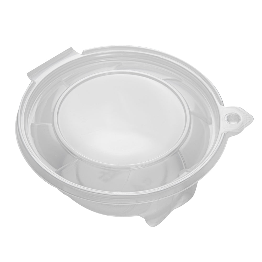 Tamper Tek 24 oz Round Clear Plastic Bowl - with Lid, Tamper-Evident, Microwavable - 6 3/4" x 6 1/2" x 2 1/2" - 100 count box