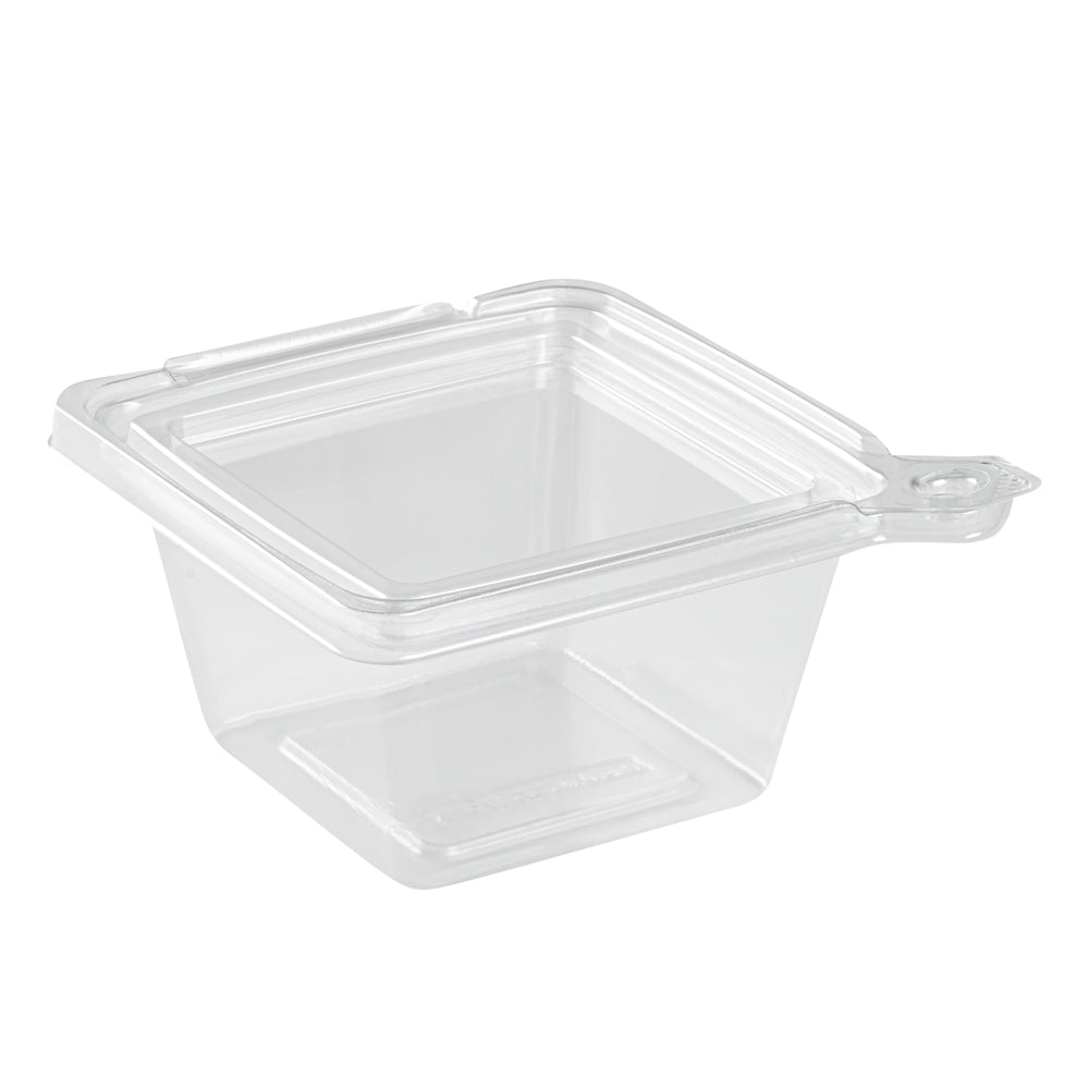 Tamper Tek 12 oz Square Clear Plastic Salad Bowl - with Lid, Tamper-Evident - 4 3/4" x 4 1/2" x 2 1/4" - 100 count box