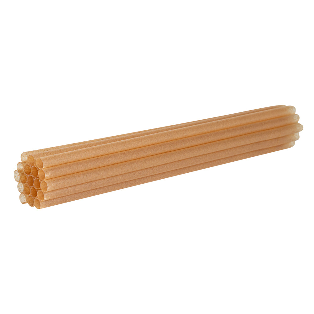 Basic Nature Brown PLA Plastic / Sugarcane Straw - Compostable - 8 1/4" - 2000 count box