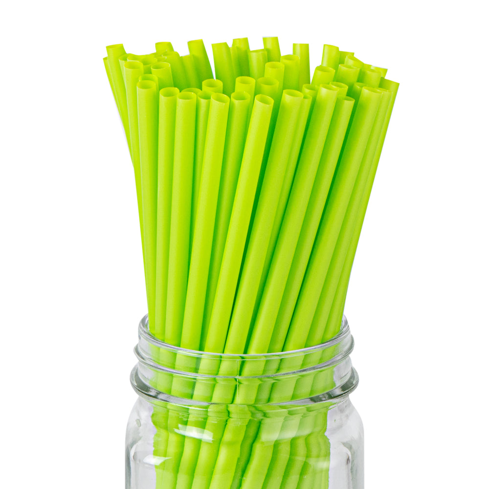 Basic Nature Green PLA Plastic / PBAT Plastic Straw - Compostable - 8 1/4" - 2000 count box