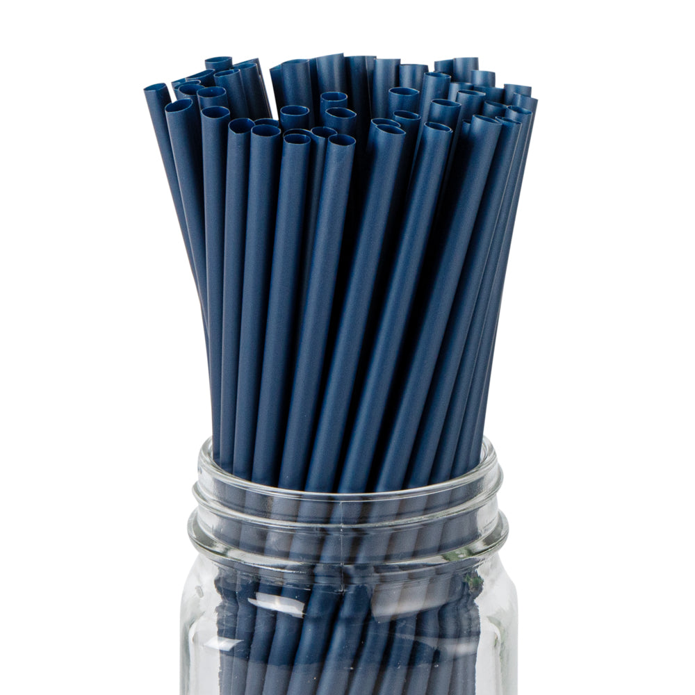 Basic Nature Midnight Blue PLA Plastic / PBAT Plastic Straw - Compostable - 8 1/4" - 2000 count box