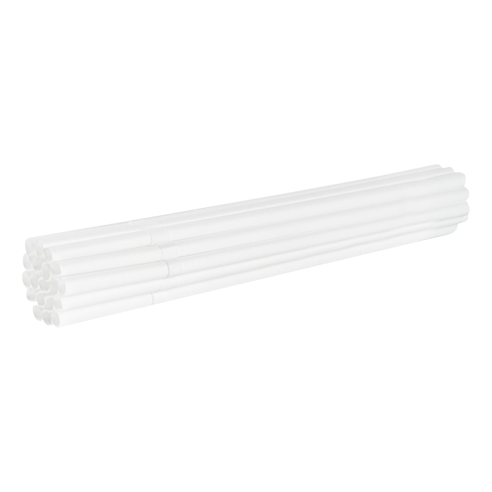 Basic Nature White PLA Plastic / PBAT Plastic Straw - Flexible, Compostable - 8 1/4" - 2000 count box