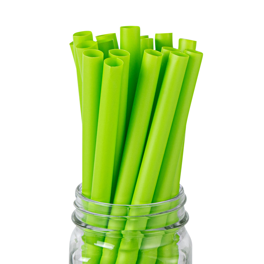 Basic Nature Green PLA Plastic / PBAT Plastic Boba Straw - Compostable - 9" - 2000 count box