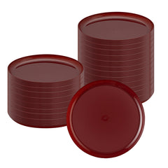 Moderna Round Burgundy Plastic Plate - 6 1/4