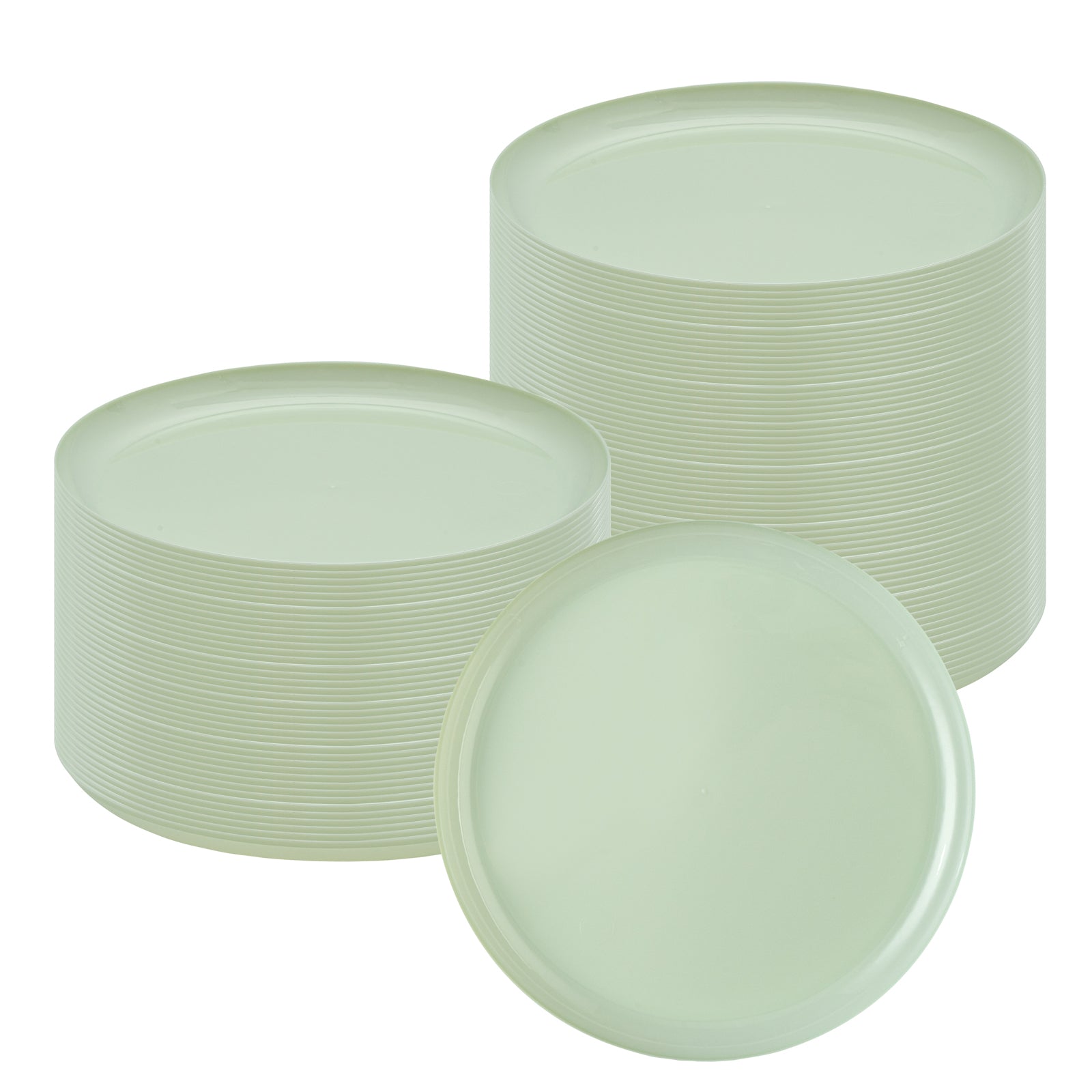 Moderna Round Mint Green Plastic Plate - 8 1/2" x 8 1/2" x 1/2" - 200 count box