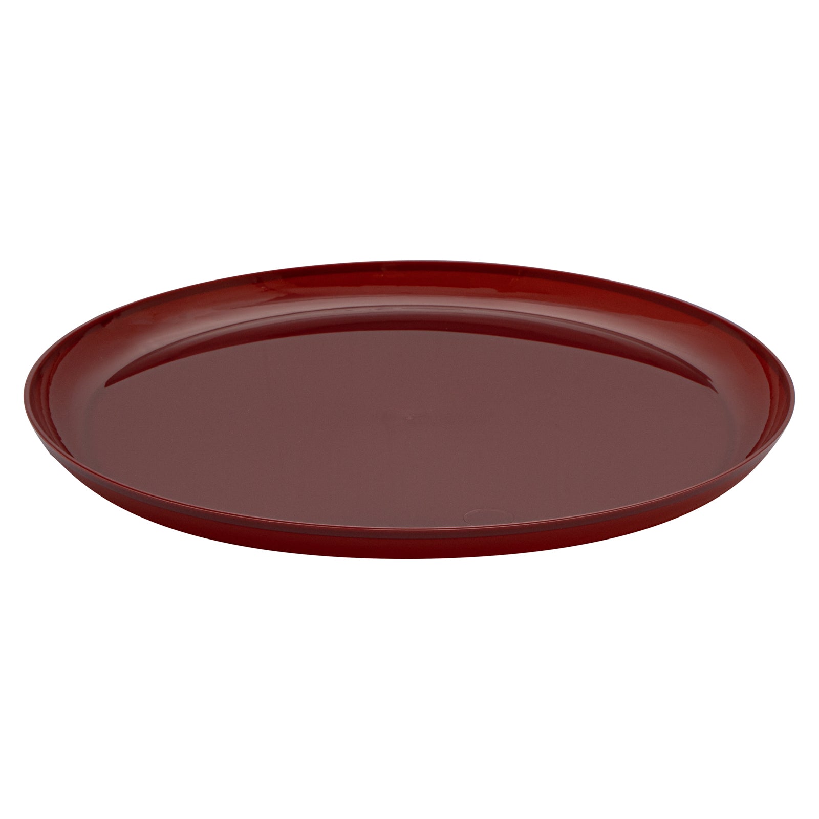 Moderna Round Burgundy Plastic Plate - 10 3/4" x 10 3/4" x 1/2" - 200 count box