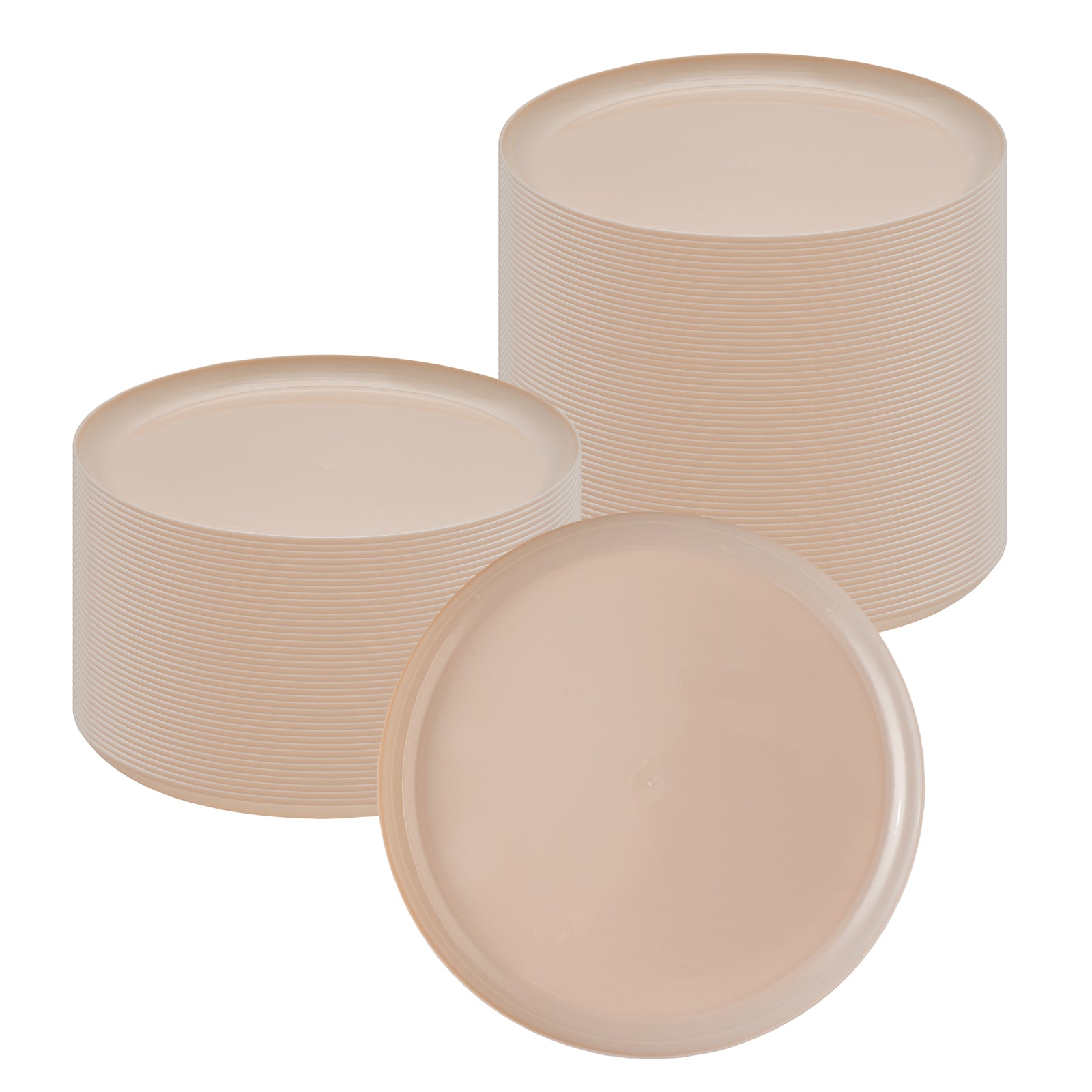 Moderna Round Light Pink Plastic Plate - 10 3/4" x 10 3/4" x 1/2" - 200 count box